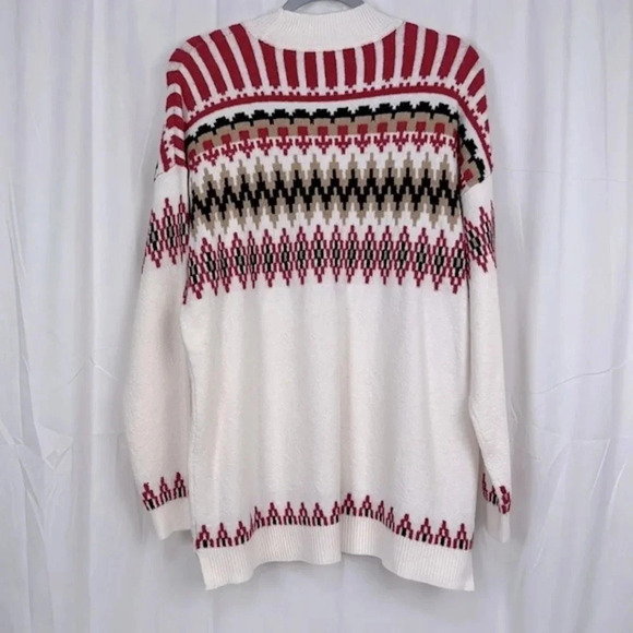 Loft Women’s XL Fair Isle Mock Neck Tunic Sweater NEW - Picture 2 of 5
